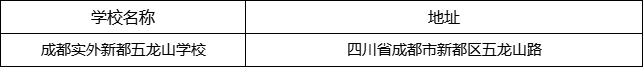 成都市成都實外新都五龍山學(xué)校地址在哪里？