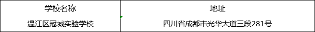 成都市溫江區(qū)冠城實(shí)驗(yàn)學(xué)校地址在哪里？