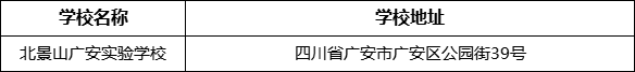 廣安市北京景山學(xué)校四川廣安實(shí)驗(yàn)學(xué)校地址在哪里？