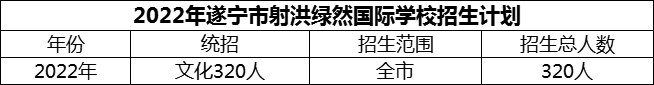 2024年遂寧市射洪綠然國際學(xué)校招生計(jì)劃是多少？