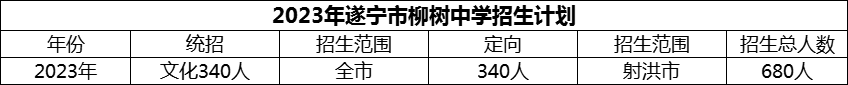 2024年遂寧市柳樹(shù)中學(xué)招生計(jì)劃是多少？
