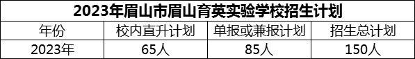 2024年眉山市眉山育英實(shí)驗(yàn)學(xué)校招生計(jì)劃是多少？