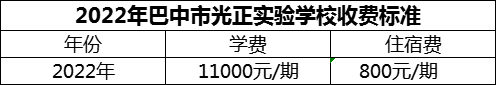2024年巴中市光正實(shí)驗(yàn)學(xué)校學(xué)費(fèi)多少錢(qián)？