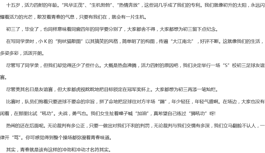 2020年中考滿分作文預(yù)測(cè)500字范文：我們是初升的太陽