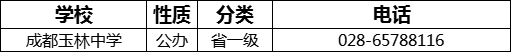 成都市成都玉林中學2022年招辦電話是多少？